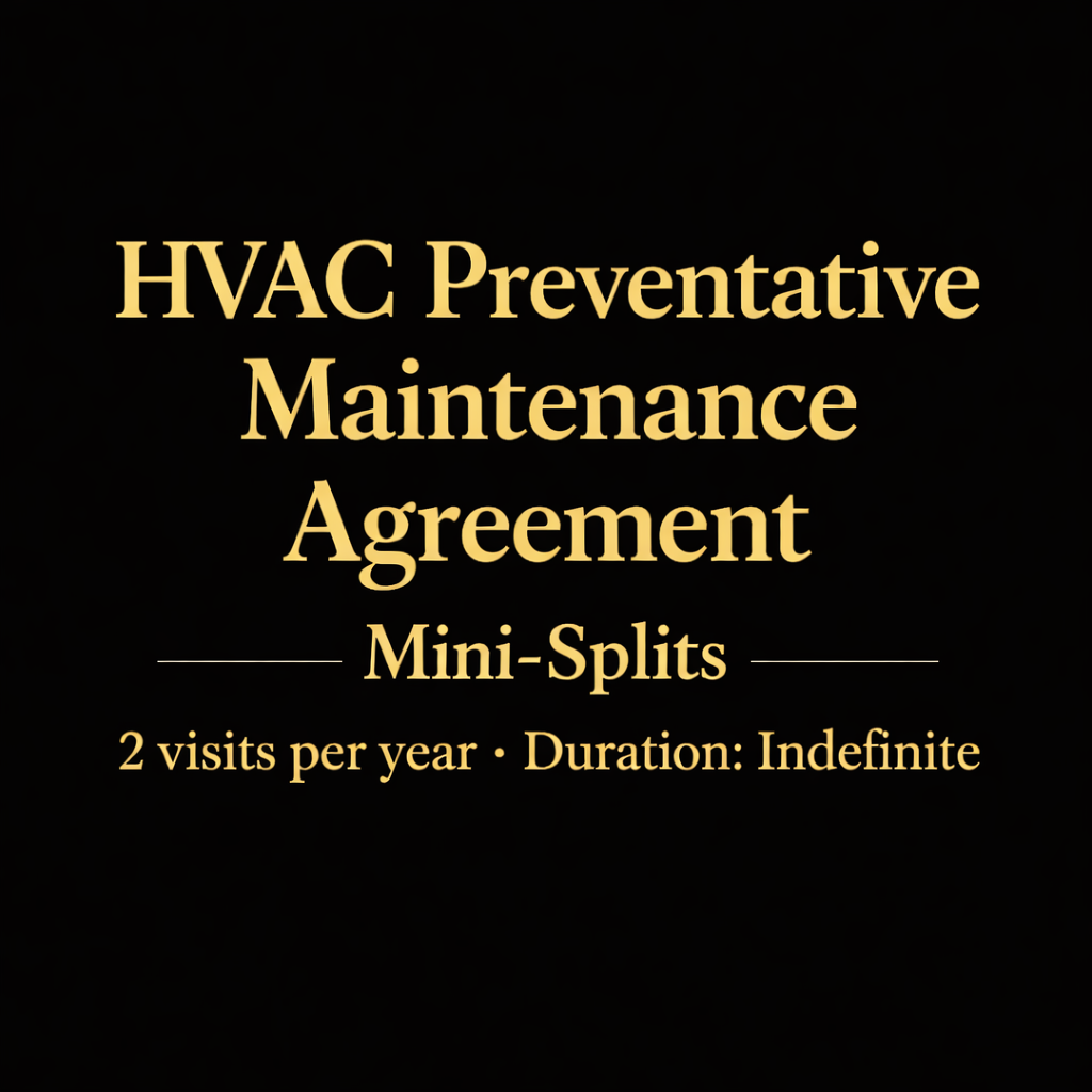 ductless mini split maintenance service agreement for year round performance