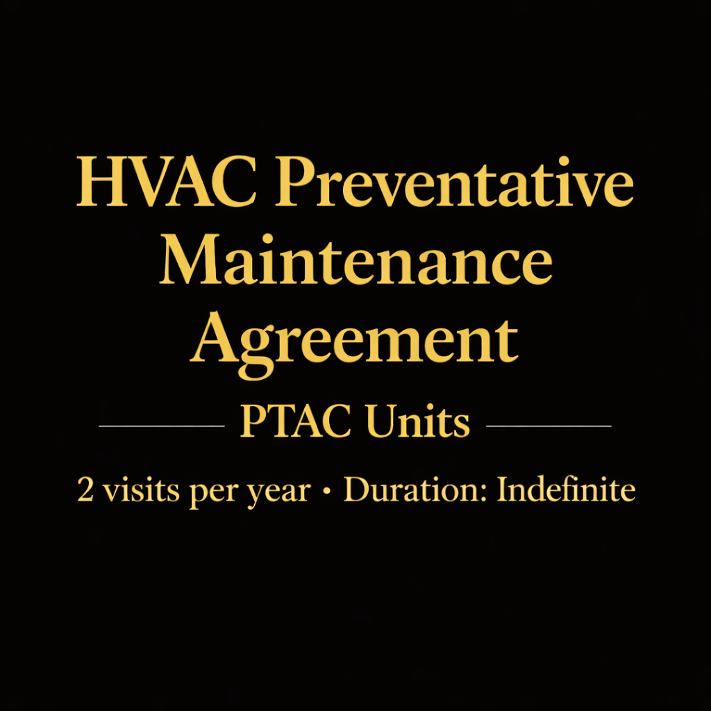 PTAC unit HVAC maintenance agreement for efficient system operation