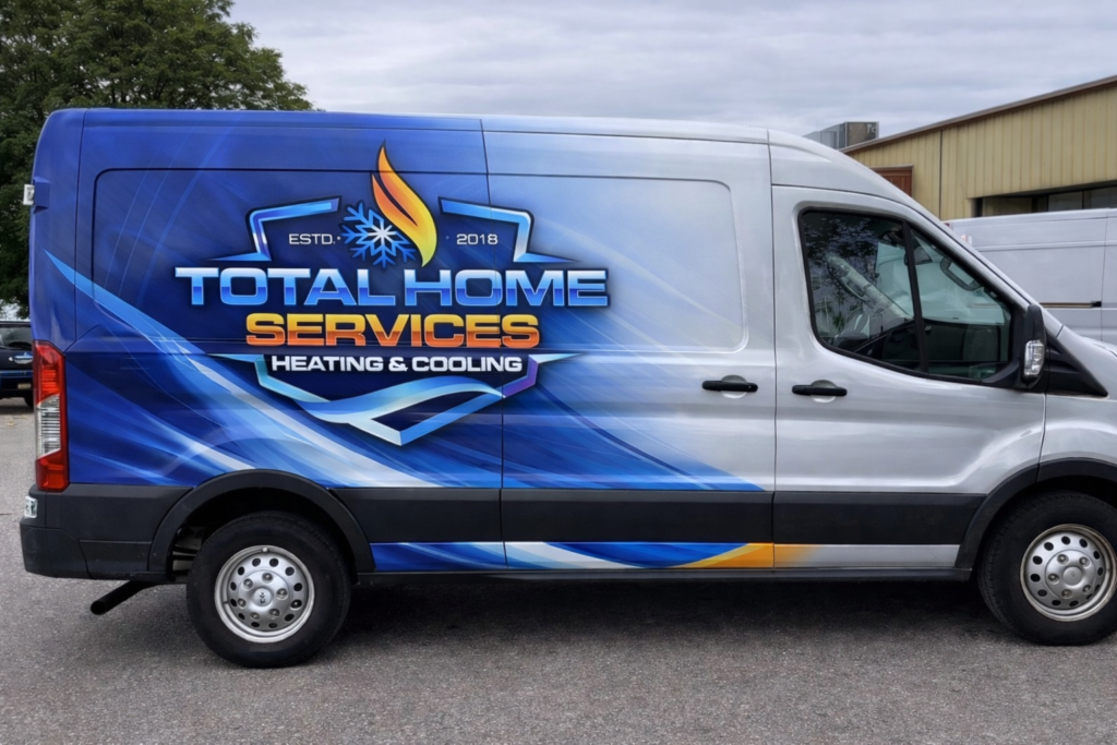 Total Home Services Heating and Cooling Service van providing HVAC repair and installation in Lake of the Ozarks MO